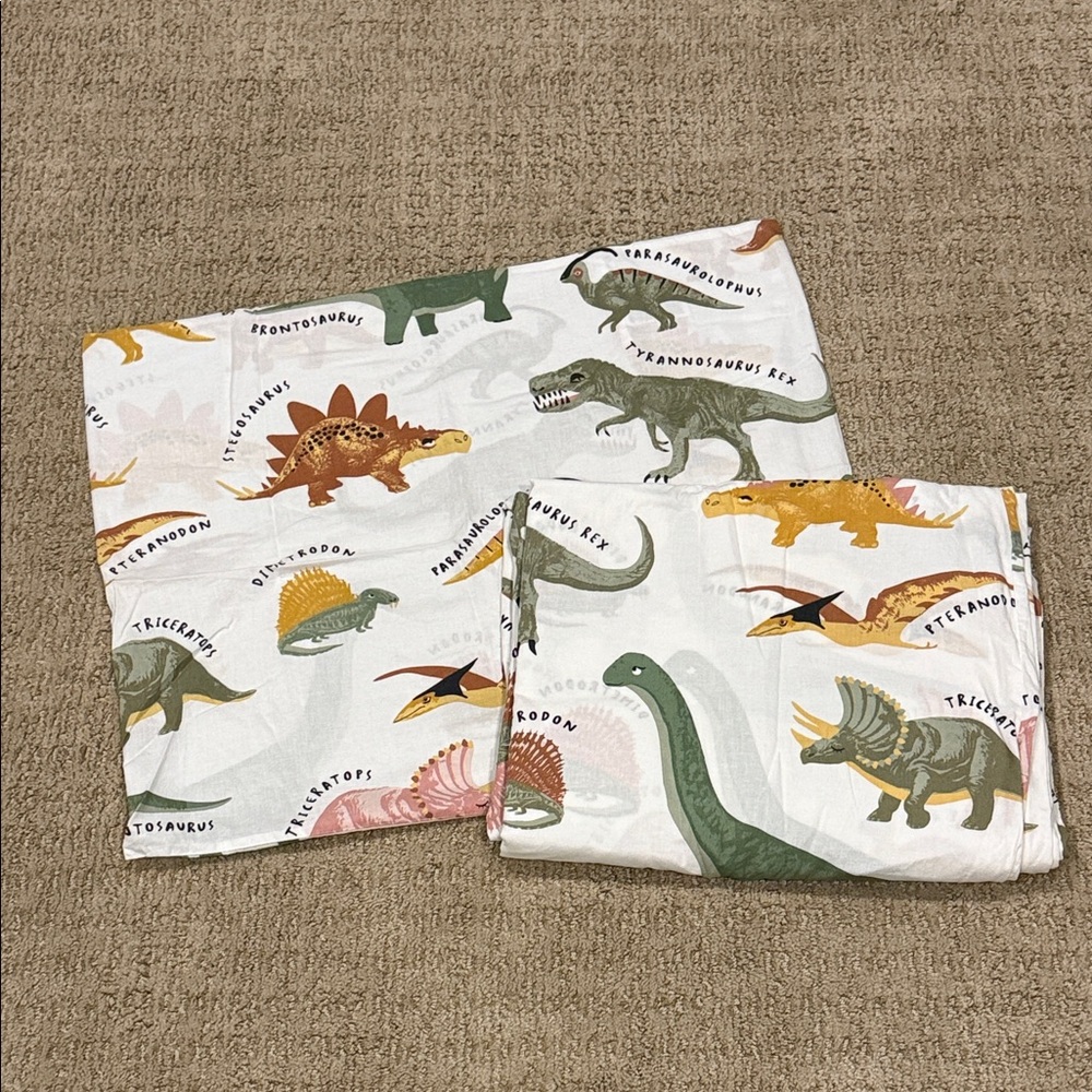 H&M Dinosaur Print Kids Cotton Twin Duvet Set